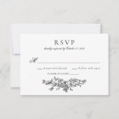 ヴィンテージエレガントフローラフランスのウェディングRSVP 招待状 (正面)