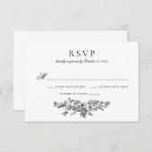 ヴィンテージエレガントフローラフランスのウェディングRSVP 招待状 (正面/裏面)