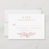 ヴィンテージエレガントフローラフランスの赤面ウェディングRSVP 招待状 (正面)