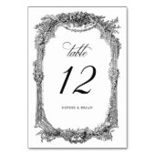 ヴィンテージエレガントフローラフレーム結婚オーナメント テーブルナンバー (裏面)