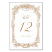 ヴィンテージエレガントフローラフレーム結婚オーナメント テーブルナンバー (裏面)