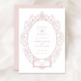 ヴィンテージエレガントフローラフレー救ム日付 招待状