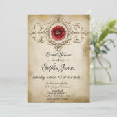 ヴィンテージエレガントフローラブライダルシャワーへの招待 招待状 (スタンド正面)