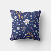 ヴィンテージエレガントフローラブルーピンク クッション (正面)