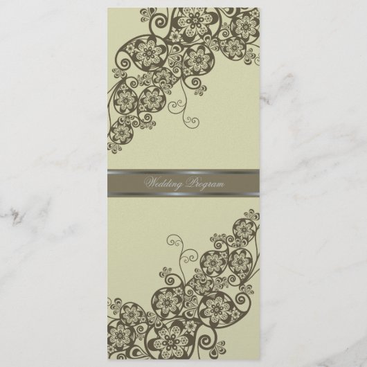 ヴィンテージエレガントフローラペイズリー結婚式 プログラム (裏面)