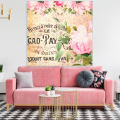 ヴィンテージエレガントフローラホームオフィスのデッキ キャンバスプリント (インサイチュ (リビング))
