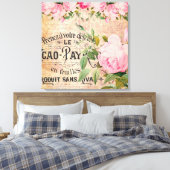 ヴィンテージエレガントフローラホームオフィスのデッキ キャンバスプリント (インサイチュ (寝室))