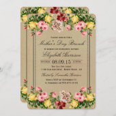 ヴィンテージエレガントフローラマザーズデイブランチ 招待状 (正面/裏面)