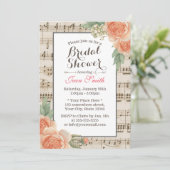 ヴィンテージエレガントフローラミュージカルブライダルシャワー 招待状 (スタンド正面)