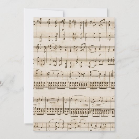 ヴィンテージエレガントフローラミュージカルブライダルシャワー 招待状 (裏面)