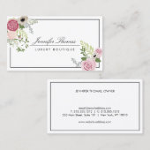 ヴィンテージエレガントフローラモチーフラグジュアリーブティック 名刺 (正面/裏面)
