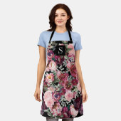 ヴィンテージエレガントフローラモノグラムの牡丹 エプロン (着用した状態)