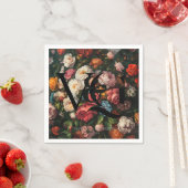 ヴィンテージエレガントフローラモノグラ結婚ムのナプキン スタンダードカクテルナプキン (インサイチュ)