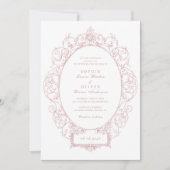 ヴィンテージエレガントフローラリーフフレ結婚ーム 招待状 (正面)