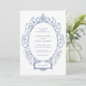 ヴィンテージエレガントフローラリーフフレ結婚ーム 招待状 (スタンド正面)