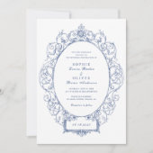 ヴィンテージエレガントフローラリーフフレ結婚ーム 招待状 (正面)