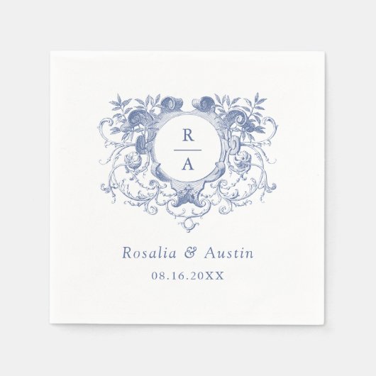 ヴィンテージエレガントフローラリープ結婚レストのナプキン スタンダードカクテルナプキン (正面)