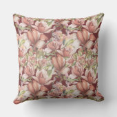 ヴィンテージエレガントフローラルパターンブルゴーニュ クッション (裏面)