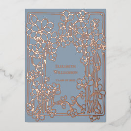 ヴィンテージエレガントフローラ卒業党 箔招待状