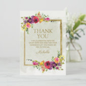 ヴィンテージエレガントフローラ女子誕生日ありがとう サンキューカード (スタンド正面)