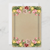 ヴィンテージエレガントフローラ婚約シャワー又はパーティー 招待状 (裏面)