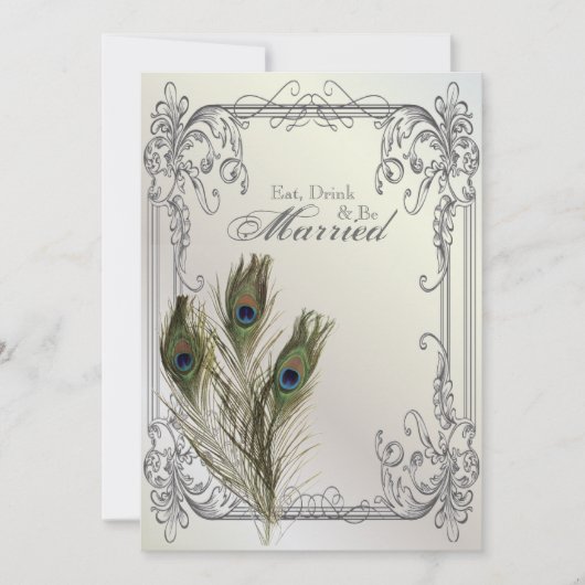 ヴィンテージエレガントフローラ孔雀リハーサル 招待状 (正面)