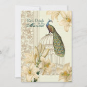 ヴィンテージエレガントフローラ孔雀リハーサル 招待状 (正面)