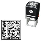 ヴィンテージエレガントフローラ文字Bモノグラム セルフインキングスタンプ (インサイチュ)