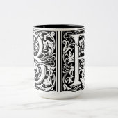 ヴィンテージエレガントフローラ文字Bモノグラム ツートーンマグカップ (中央)