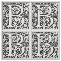 ヴィンテージエレガントフローラ文字Bモノグラム