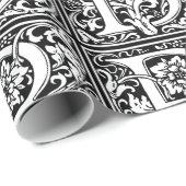 ヴィンテージエレガントフローラ文字Bモノグラム ラッピングペーパー (ロールコーナー)