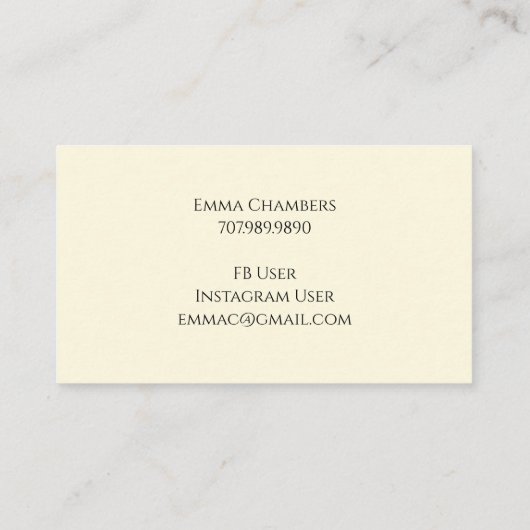 ヴィンテージエレガントフローラ植物学マグノリアス 名刺 (裏面)