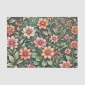 ヴィンテージエレガントフローラ植物模様 薄葉紙 (正面)