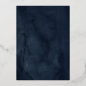 ヴィンテージエレガントフローラ海軍金ゴールドキンセアニェラ 箔招待状 (裏面)