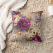 ヴィンテージエレガントフローラ素朴 クッション (ブランケット)