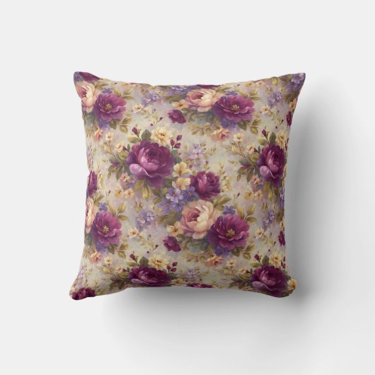 ヴィンテージエレガントフローラ素朴 クッション (裏面)