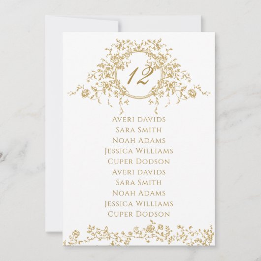 ヴィンテージエレガントフローラ結婚の座席表 (正面)