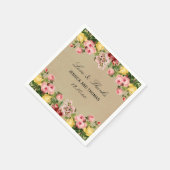 ヴィンテージエレガントフローラ結婚コレクション スタンダードカクテルナプキン (角)