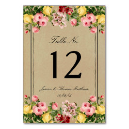 ヴィンテージエレガントフローラ結婚コレクション テーブルナンバー