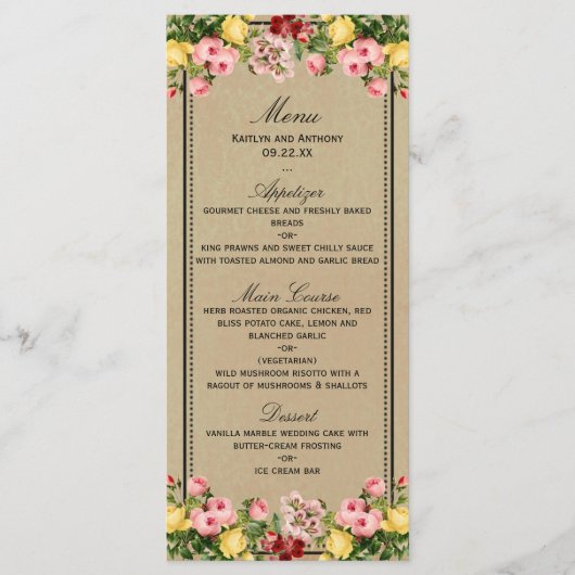 ヴィンテージエレガントフローラ結婚コレクション メニュー (正面)