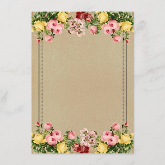 ヴィンテージエレガントフローラ結婚コレクション メニュー (裏面)