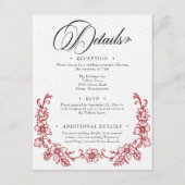 ヴィンテージエレガントフローラ結婚ハート エンクロージャーカード (正面)