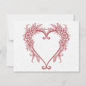 ヴィンテージエレガントフローラ結婚ハート 出欠カード (裏面)