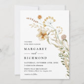 ヴィンテージエレガントフローラ結婚 招待状 (正面)