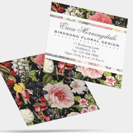 ヴィンテージエレガントフローラ花屋または庭師 スクエア名刺