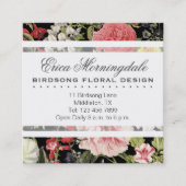 ヴィンテージエレガントフローラ花屋または庭師 スクエア名刺 (正面)