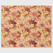 ヴィンテージエレガントフローラ花束パターンギフト ラッピングペーパー (フラット)