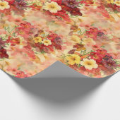 ヴィンテージエレガントフローラ花束パターンギフト ラッピングペーパー (角)