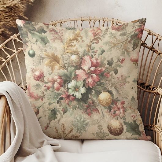ヴィンテージエレガントフローラ装飾用クッション クッション