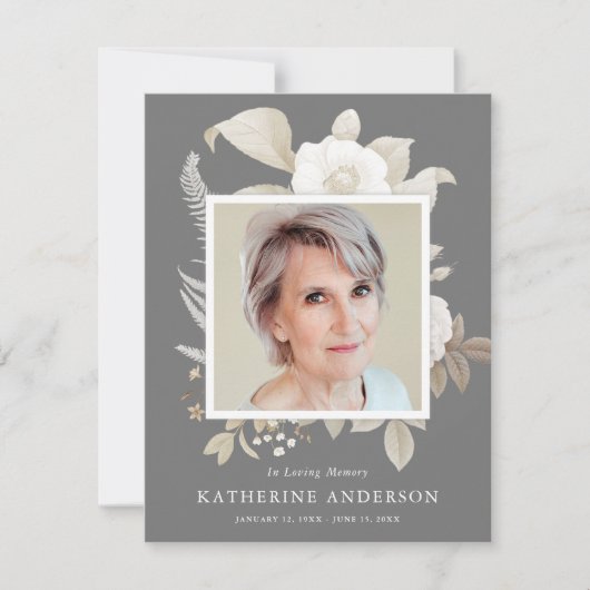 ヴィンテージエレガントフローラ記念写真のお知らせ 招待状 (正面)